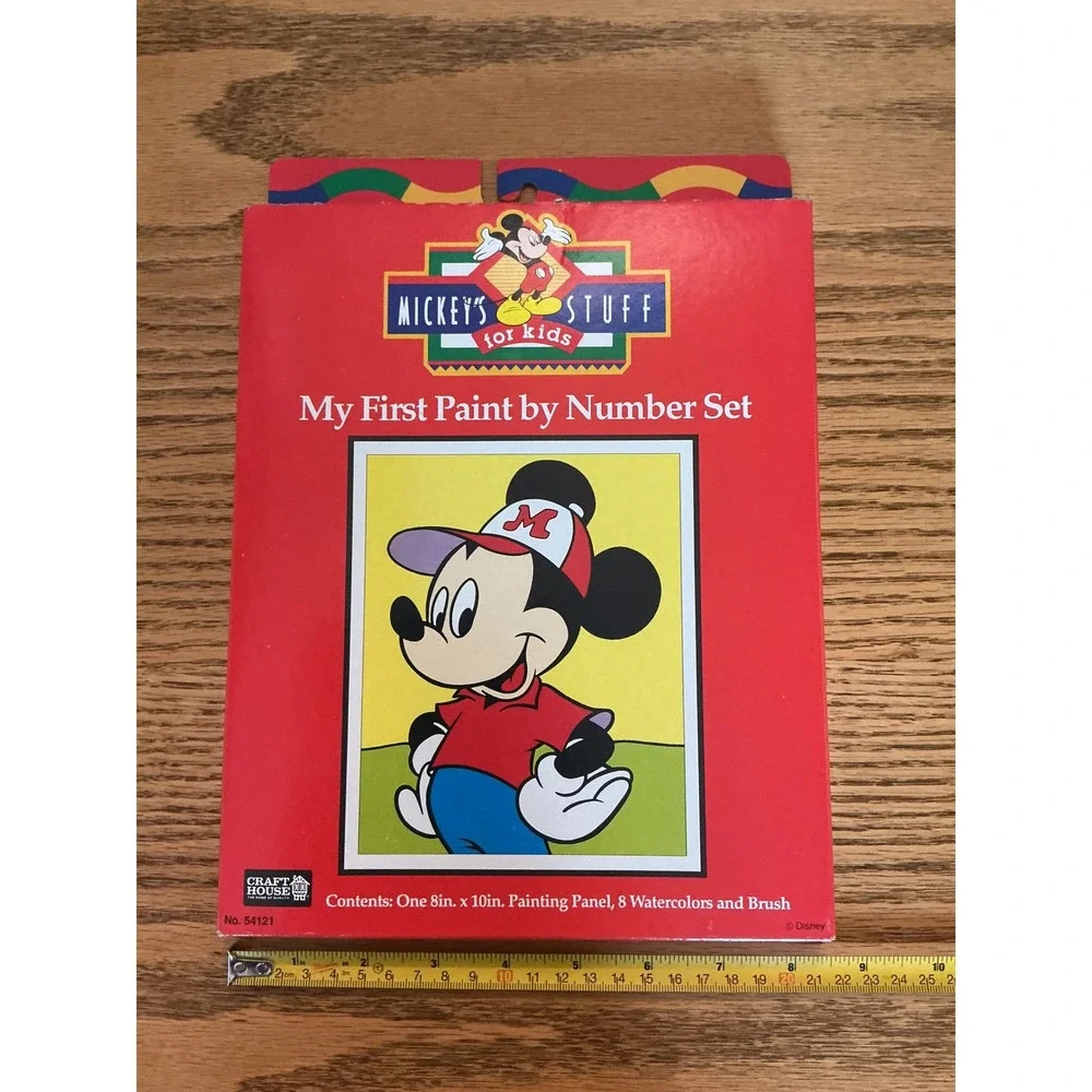 Vintage Mickey Mouse Paint by Number Set Craft House Disney My First Kit 54121